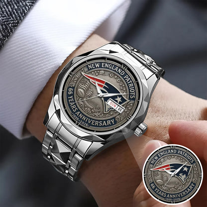 New England Patriots 65th Anniversary Stainless Steel Watch