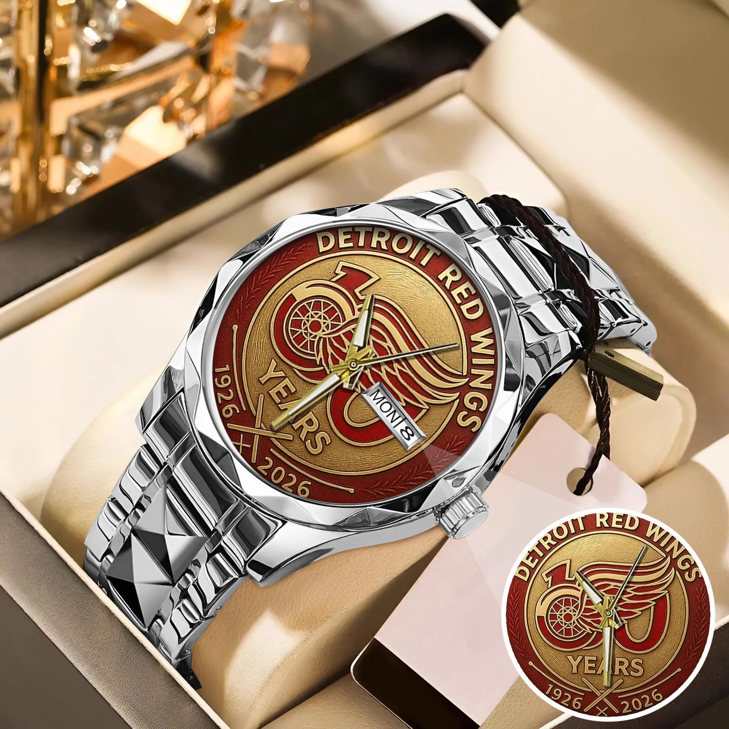 Detroit Red Wings 100th Anniversary 2026 Stainless Steel Watch