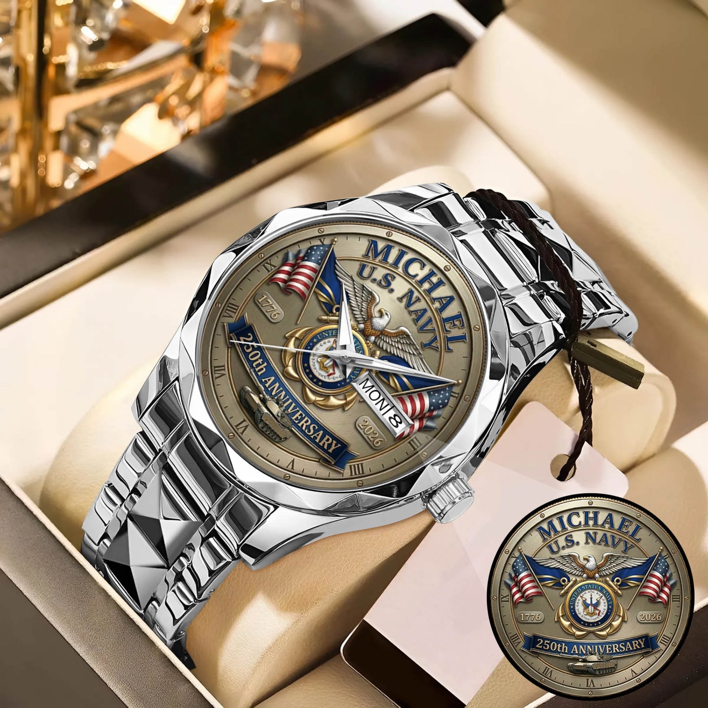 USA 250th Anniversary U.S. Navy - Custom Name Watch