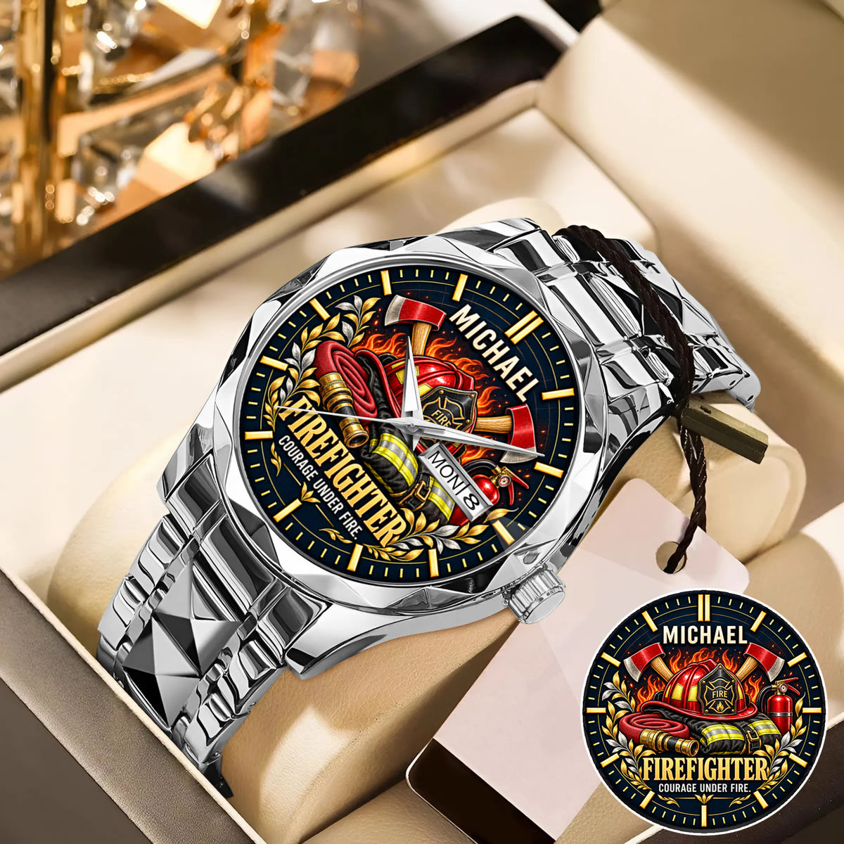 Personalized Firefighter Watch – Custom Name Firefighter Appreciation Gift