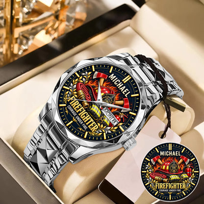 Personalized Firefighter Watch – Custom Name Firefighter Appreciation Gift