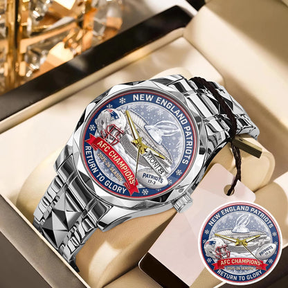 New England Patriots Champions Stainless Steel Watch