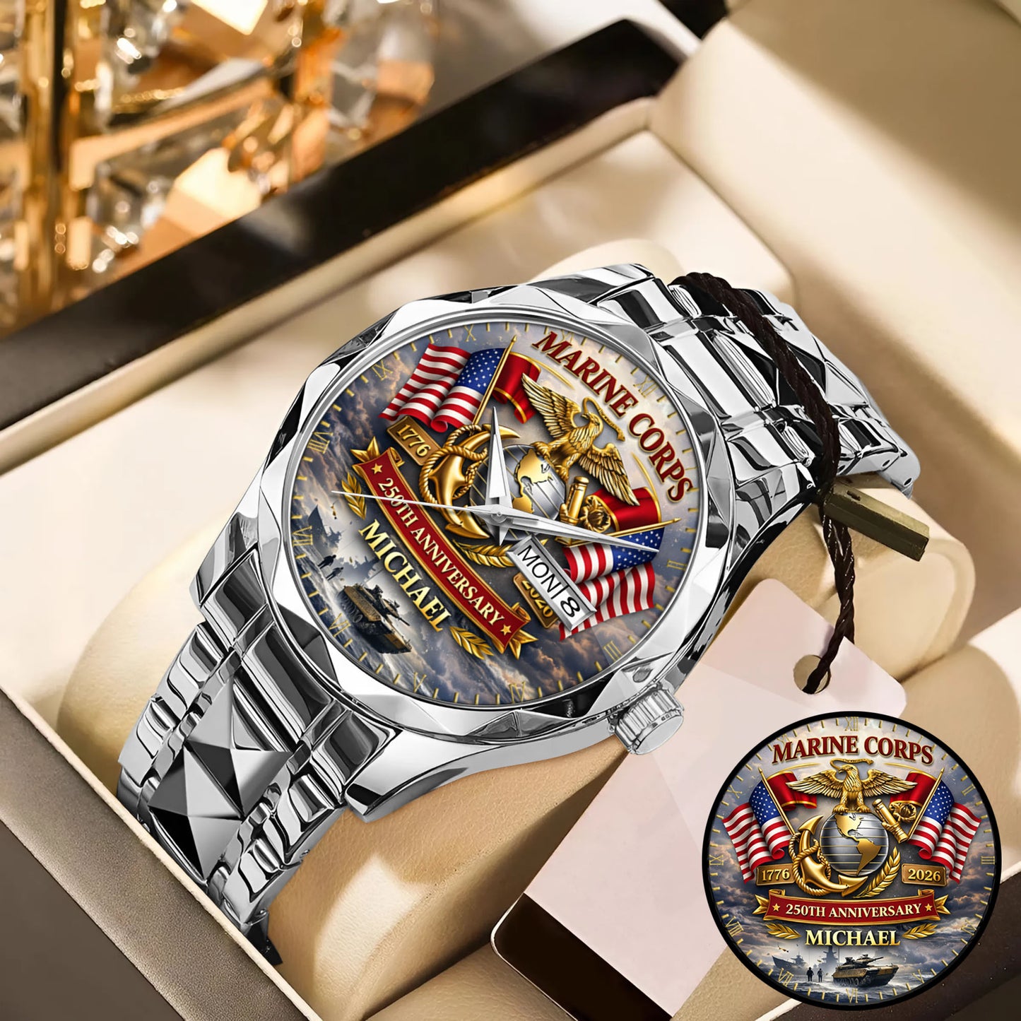 USA 250th Anniversary U.S. Marine Corps - Custom Name Watch