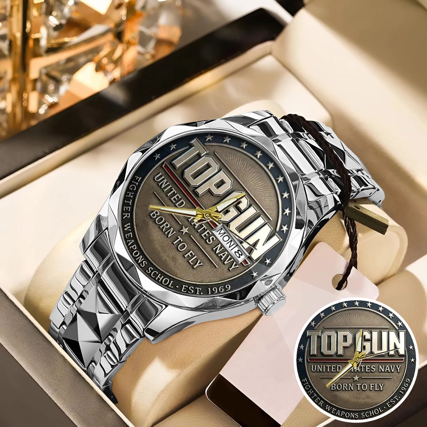 Top Gun Born To Fly Stainless Steel Watch