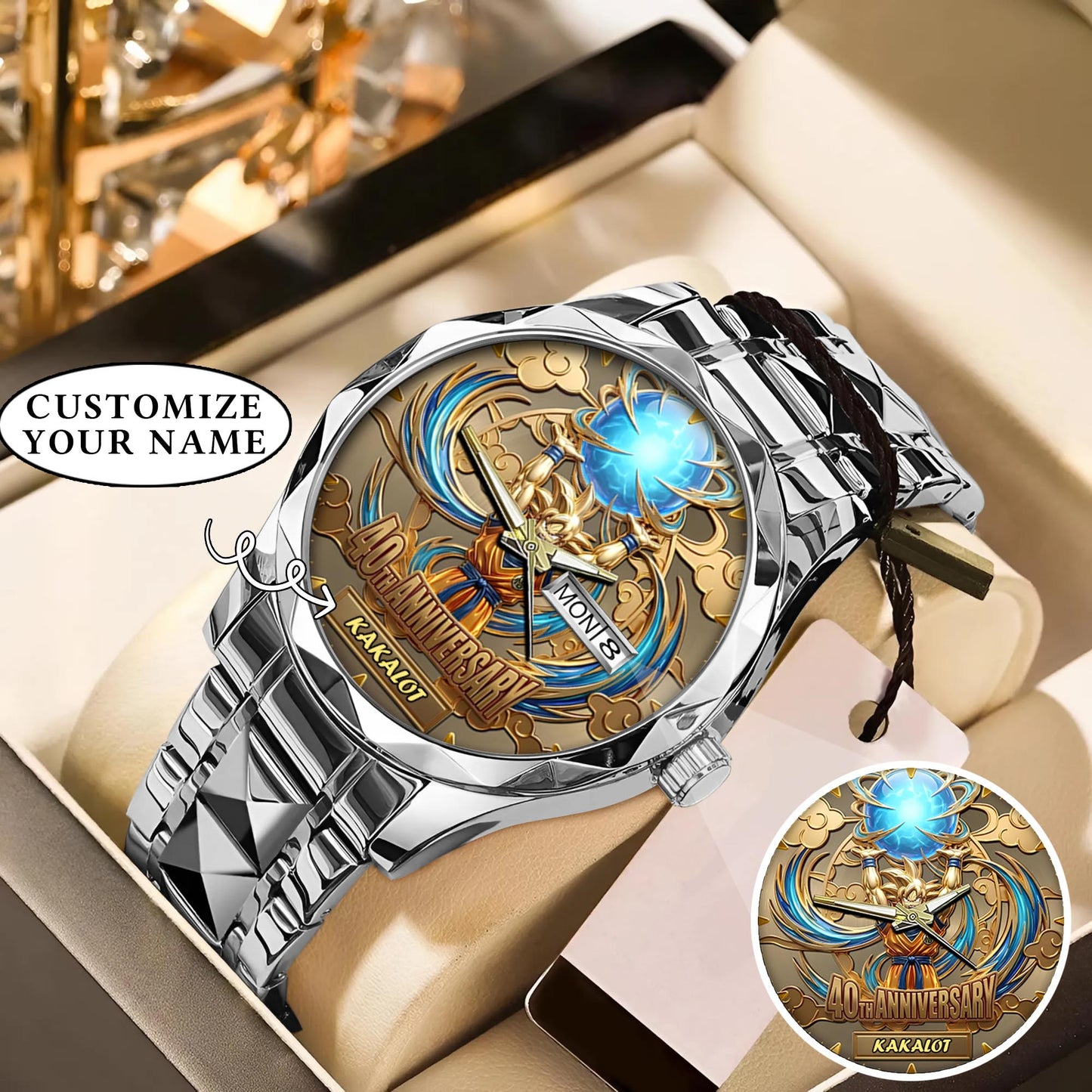 Personalized Spirit Bomb 40th Anniversary Watch – Custom Name For Milestone Celebration