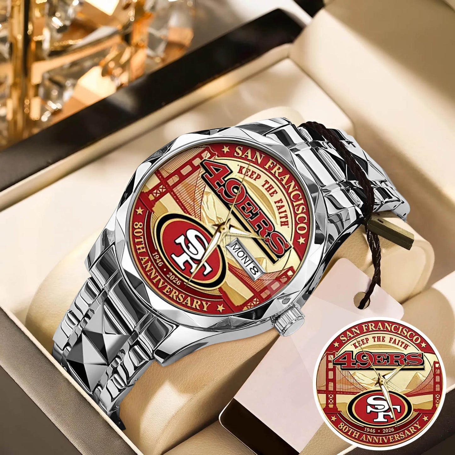 San Francisco 49ers 80th Anniversary Stainless Steel Watch