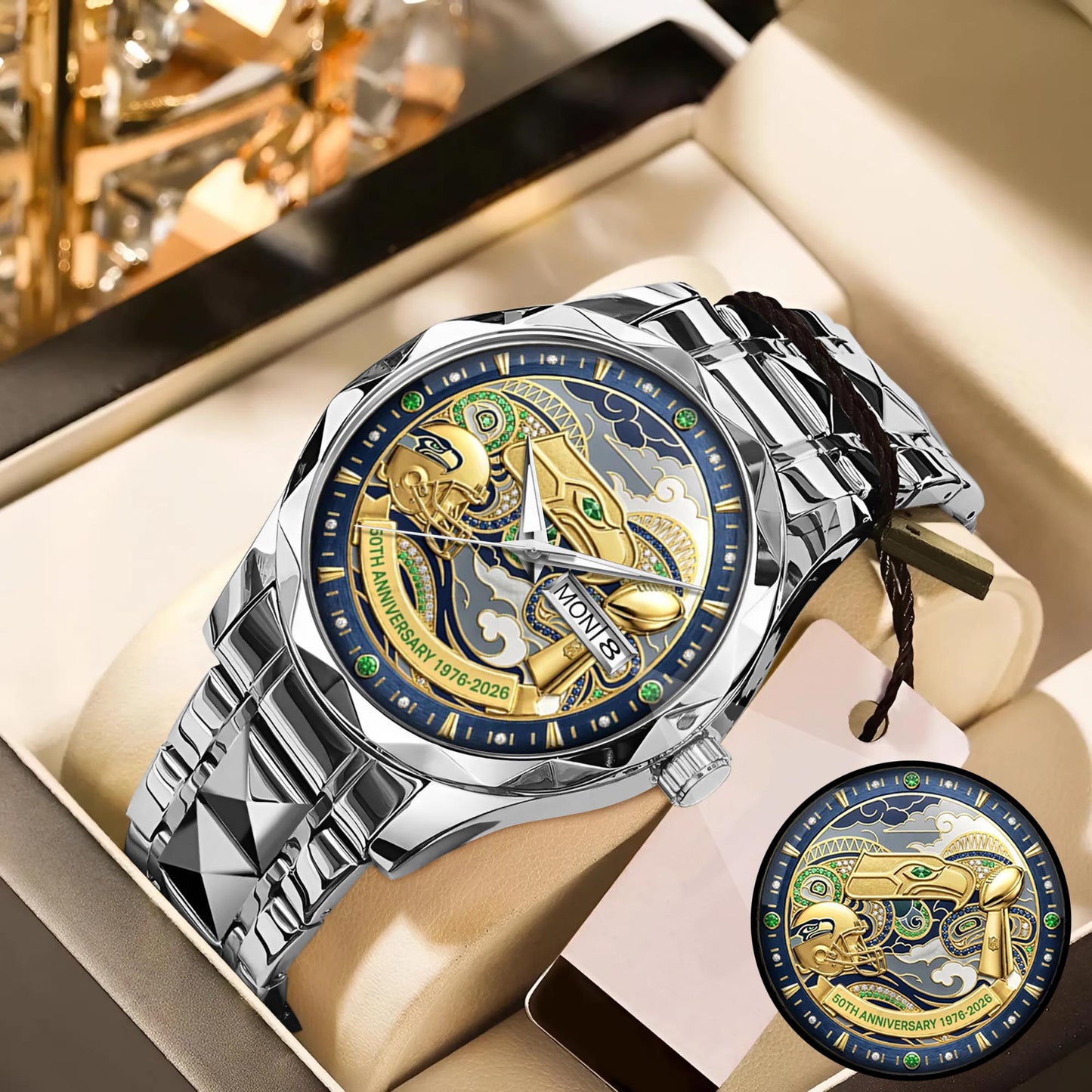Seattle Seahawks 50th Anniversary Go Hawks 1976-2026 Watch