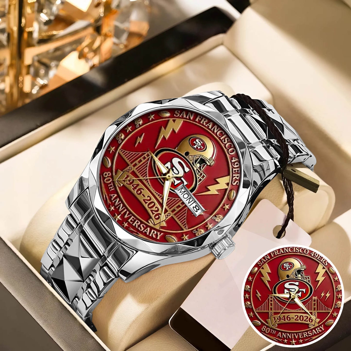 San Francisco 49ers 80th Anniversary Stainless Steel Watch