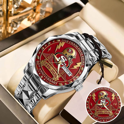 San Francisco 49ers 80th Anniversary Stainless Steel Watch