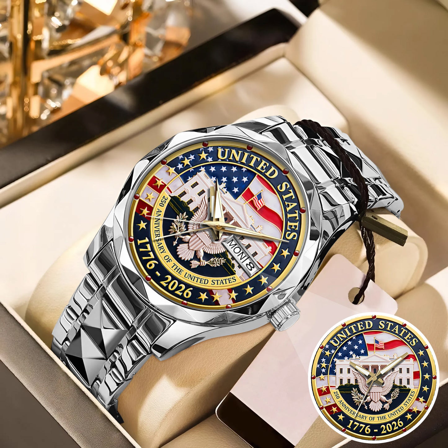US 250 Years Of Freedom Stainless Steel Watch