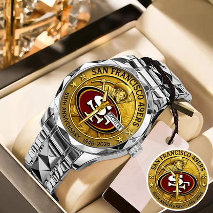 San Francisco 49ers 80th Anniversary 2026 Stainless Steel Watch