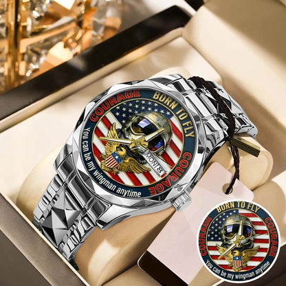 Top Gun Born To Fly Stainless Steel Watch