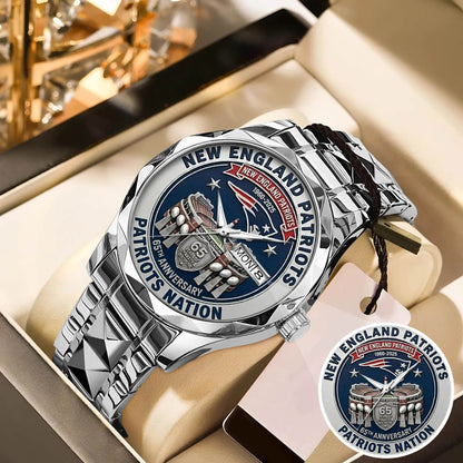New England Patriots 65th Anniversary Stainless Steel Watch