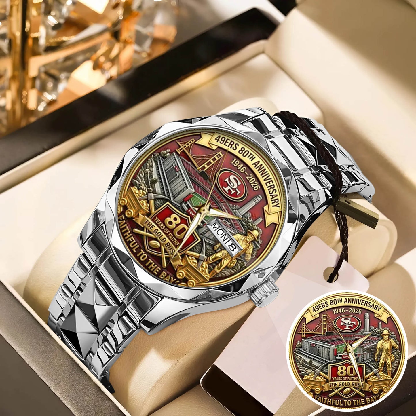 San Francisco 49ers 80th Anniversary Stainless Steel Watch