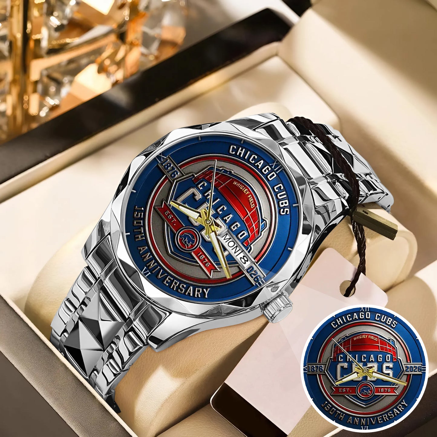Chicago Cubs 155th Anniversary Stainless Steel Watch