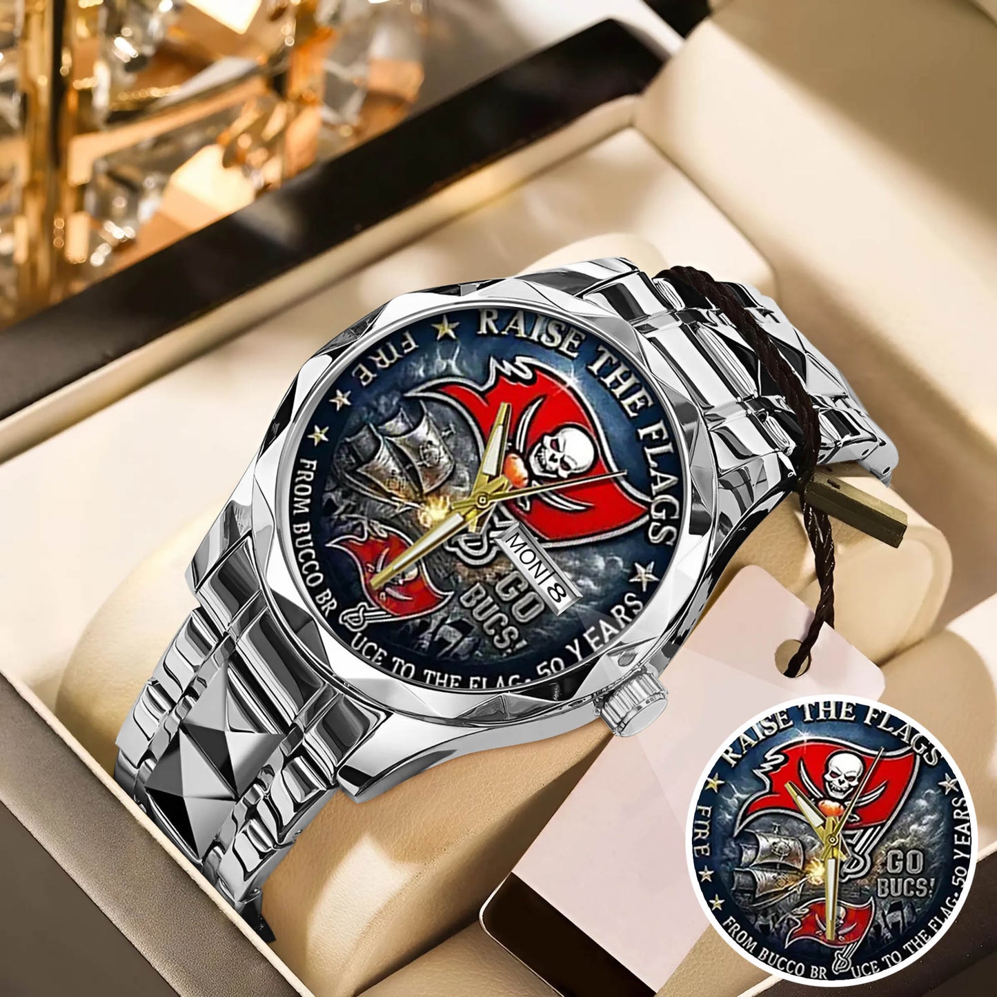Tampa Bay Buccaneers 50th Anniversary Stainless Steel Watch