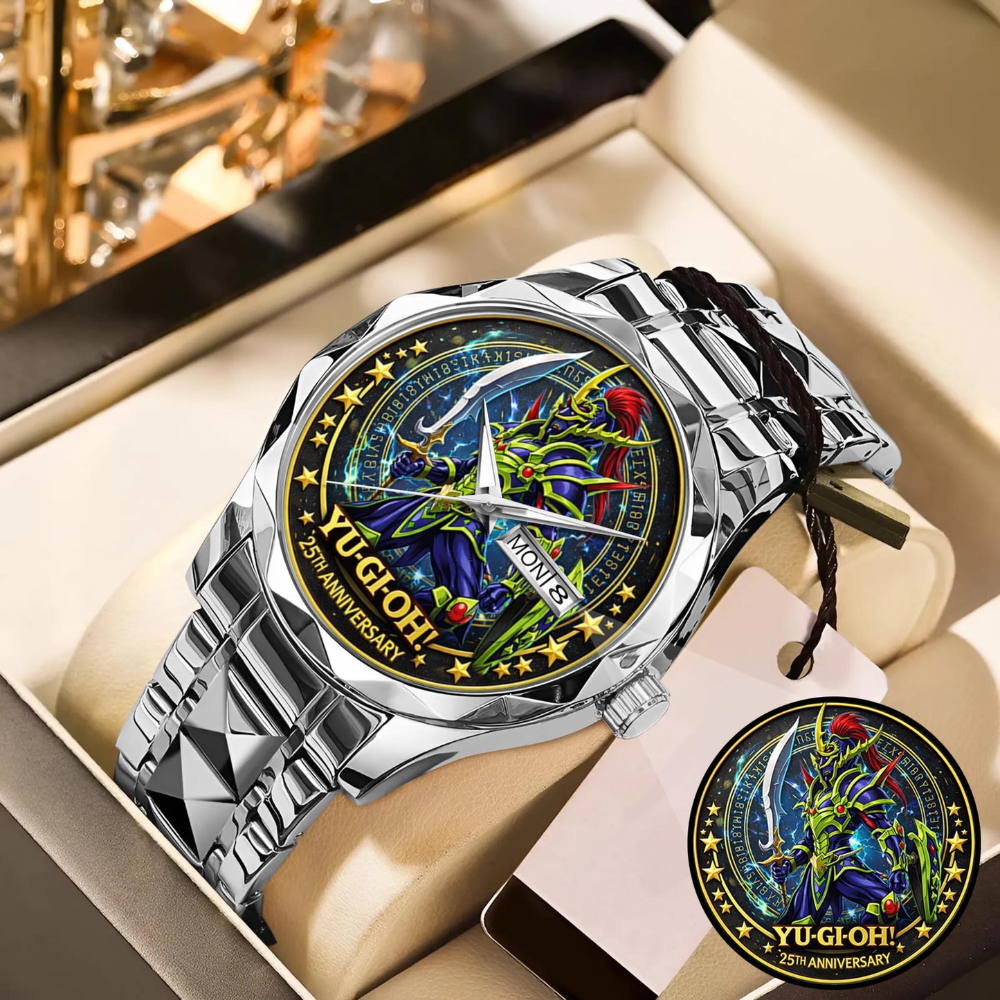 Anime Yugioh 25th Anniversary Coin Black Luster Soldier Custom Watch