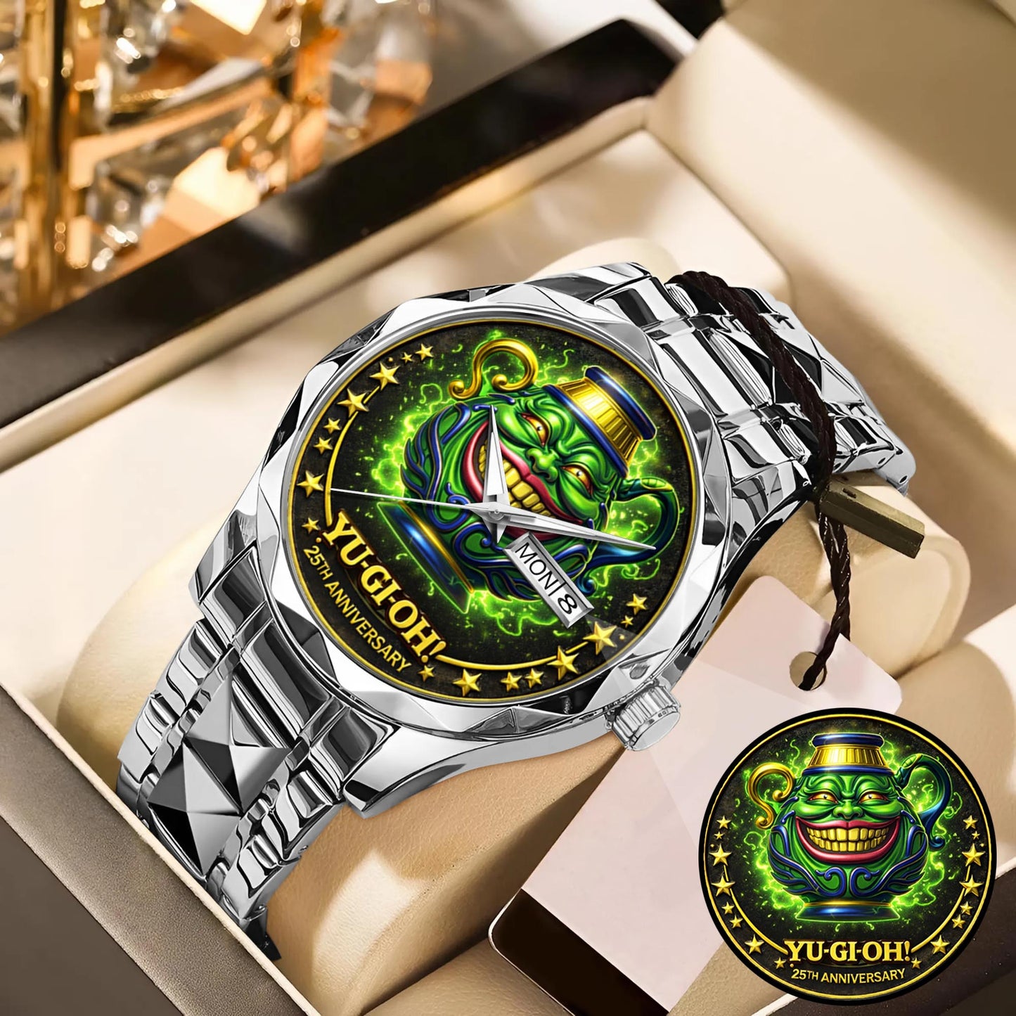 Anime Yugioh 25th Anniversary Coin Pot of Greed Custom Watch