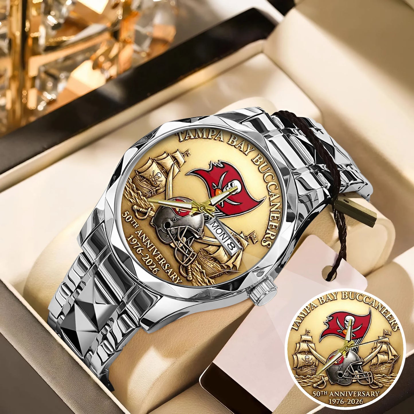 Tampa Bay Buccaneers 50th Anniversary Stainless Steel Watch