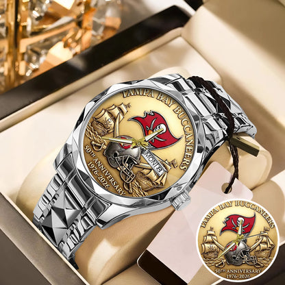 Tampa Bay Buccaneers 50th Anniversary Stainless Steel Watch