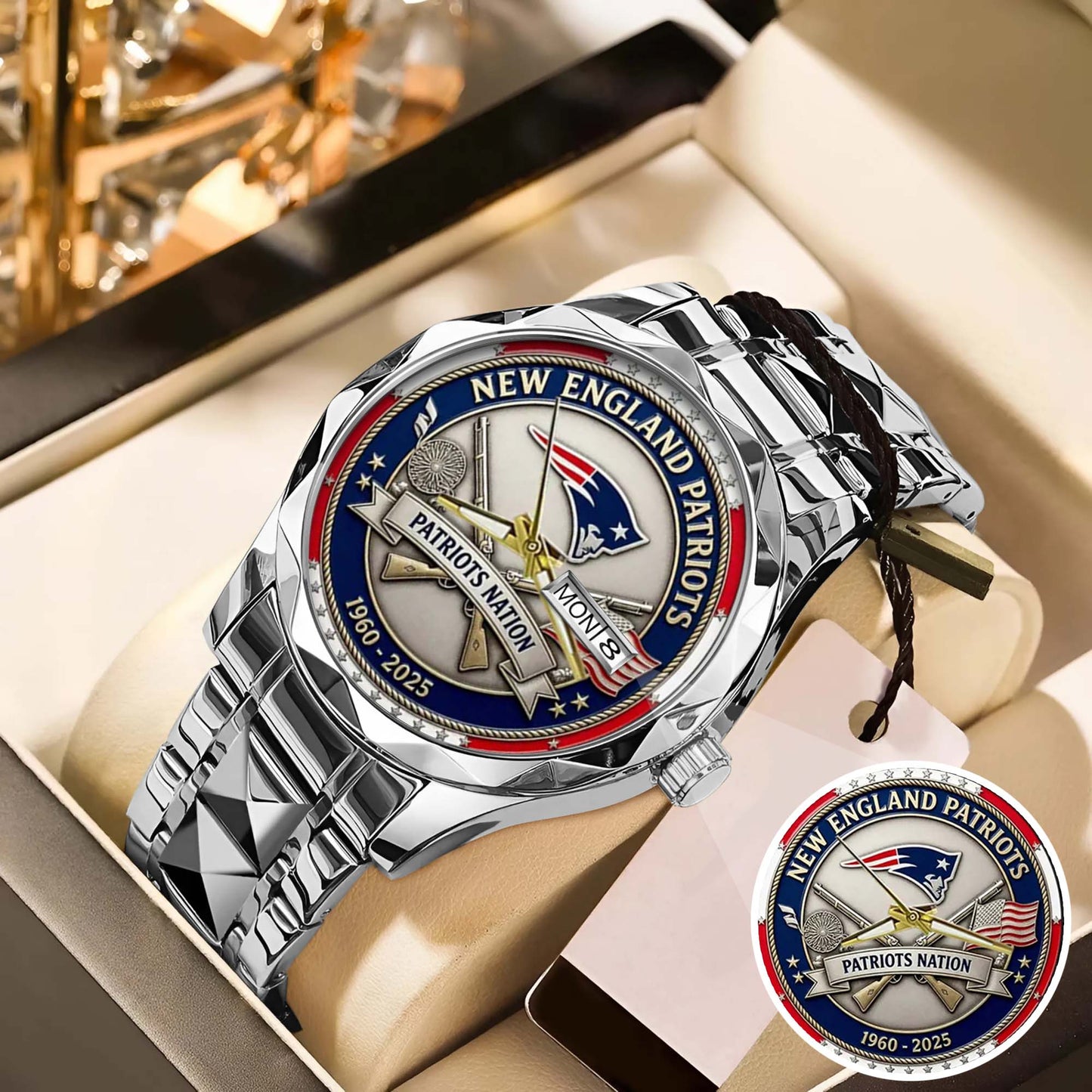 New England Patriots Champions Stainless Steel Watch