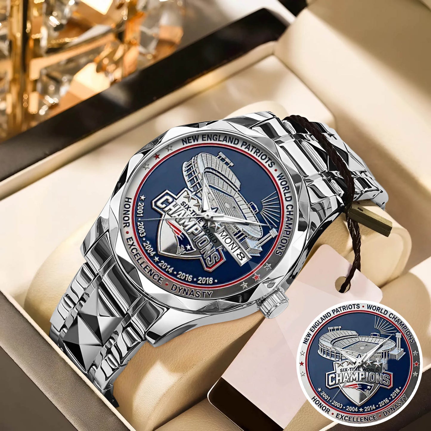 New England Patriots 65th Anniversary Stainless Steel Watch