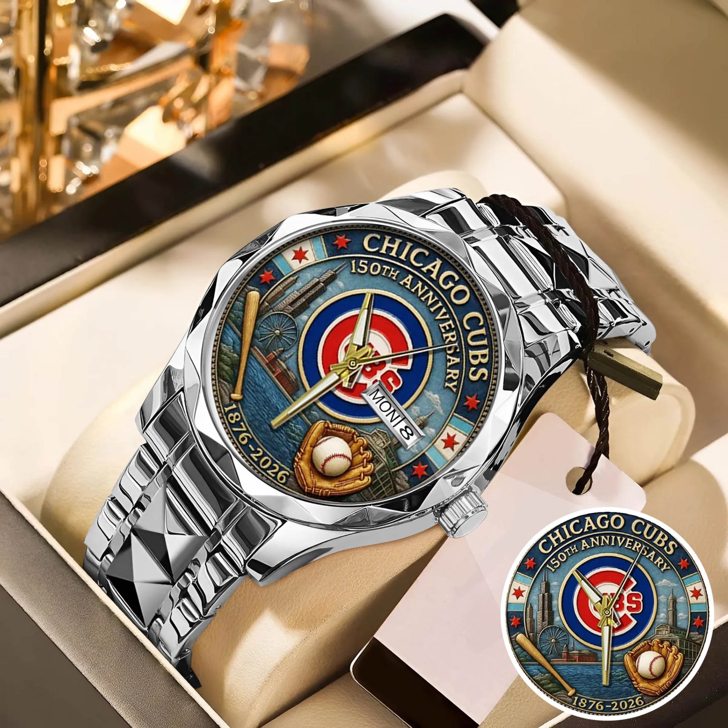 Chicago Cubs 150th Anniversary Stainless Steel Watch