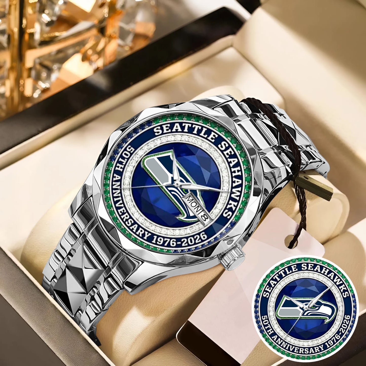 Seattle Seahawks 50th Anniversary Stainless Steel Watch