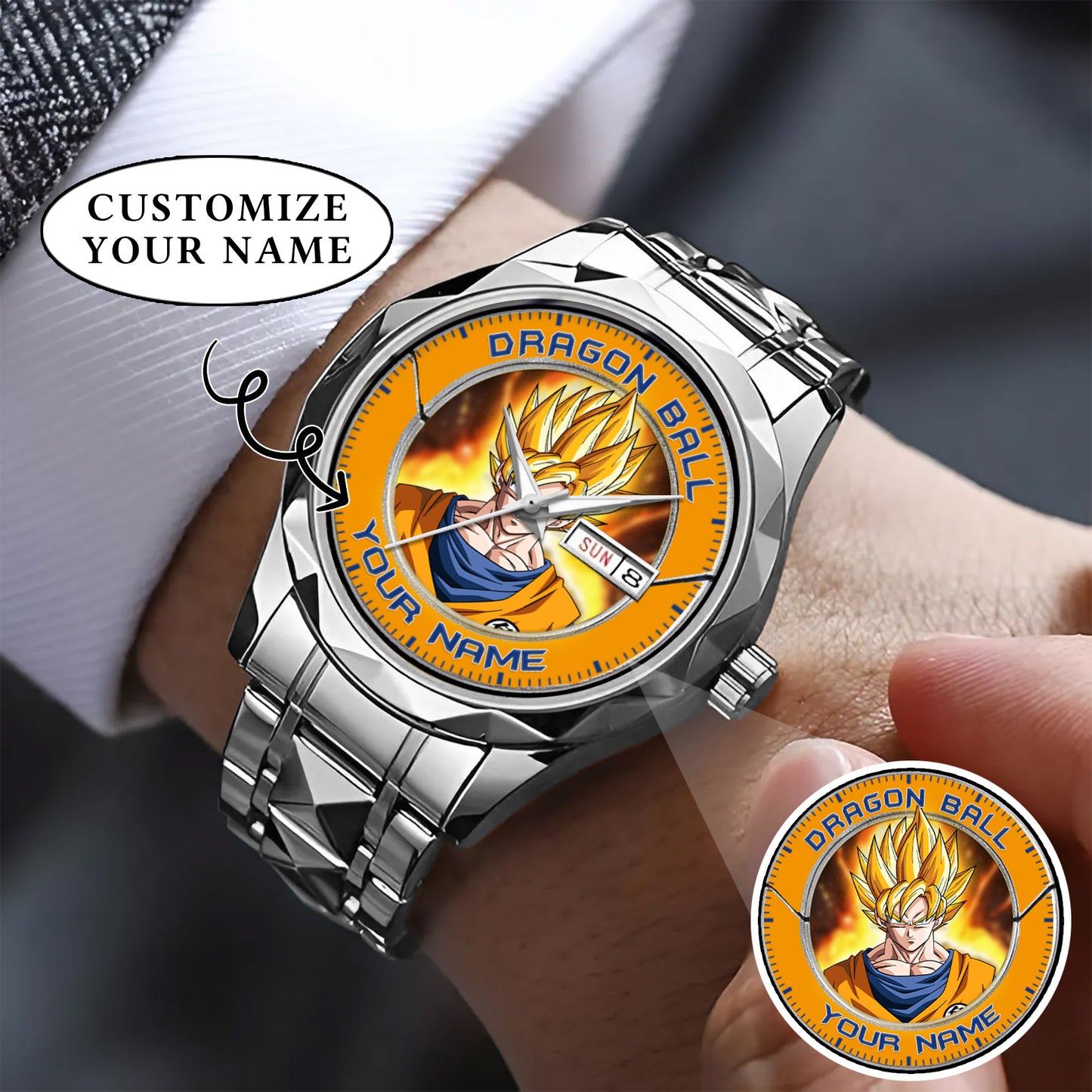 Anime Dragon Ball Songoku Custom Name Watch