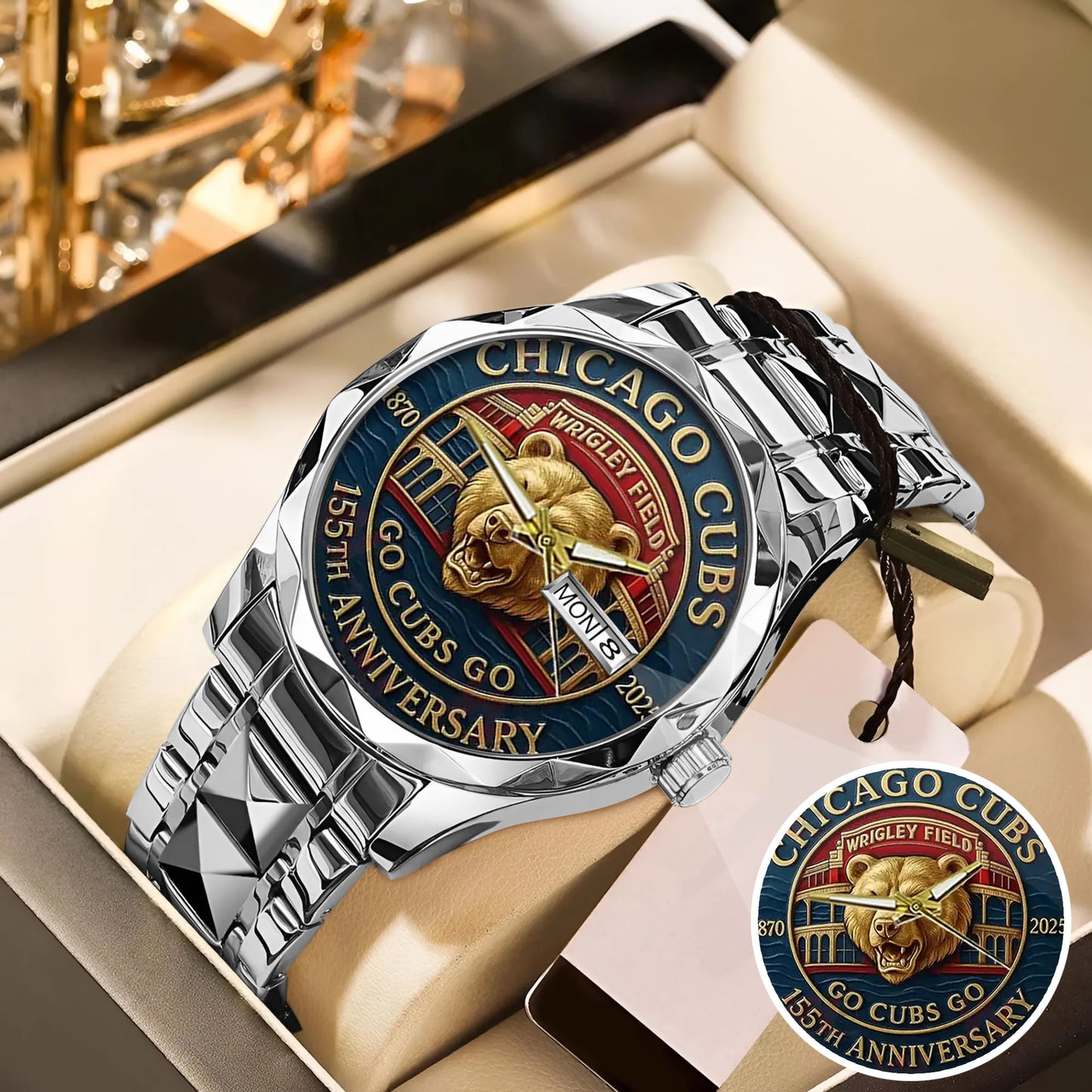 Chicago Cubs 155th Anniversary Stainless Steel Watch