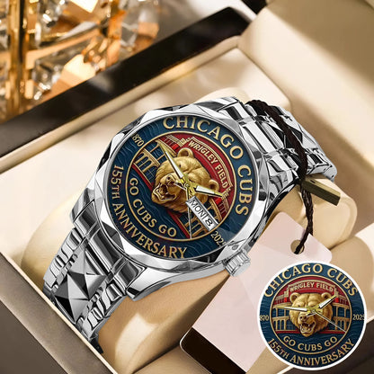 Chicago Cubs 155th Anniversary Stainless Steel Watch