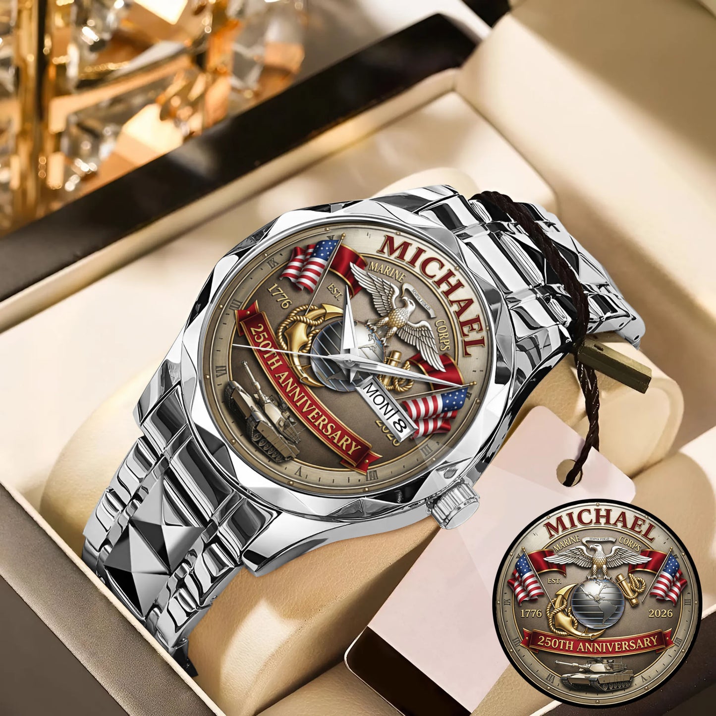 USA 250th Anniversary U.S. Marin Corps- Custom Name Watch