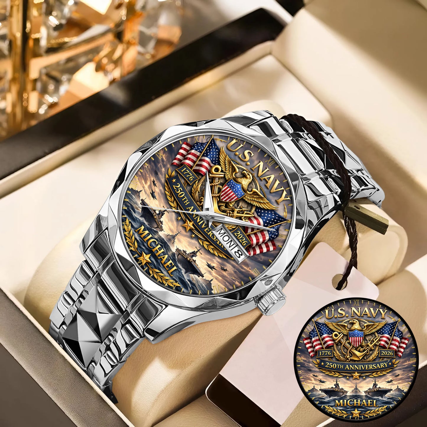 USA 250th Anniversary U.S. Navy - Custom Name Watch