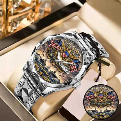 USA 250th Anniversary U.S. Navy - Custom Name Watch