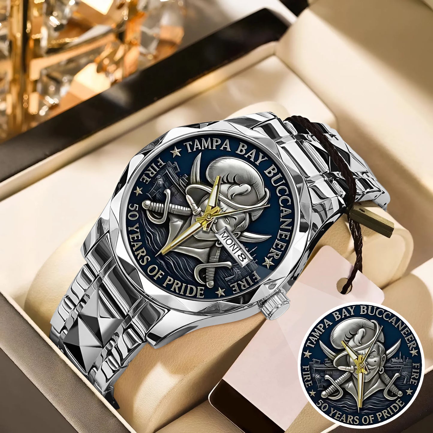 Tampa Bay Buccaneers 50th Anniversary Stainless Steel Watch