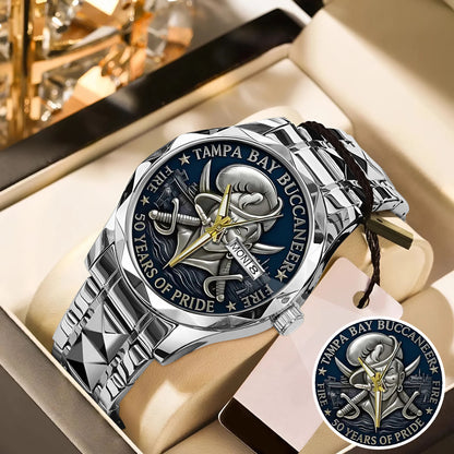 Tampa Bay Buccaneers 50th Anniversary Stainless Steel Watch