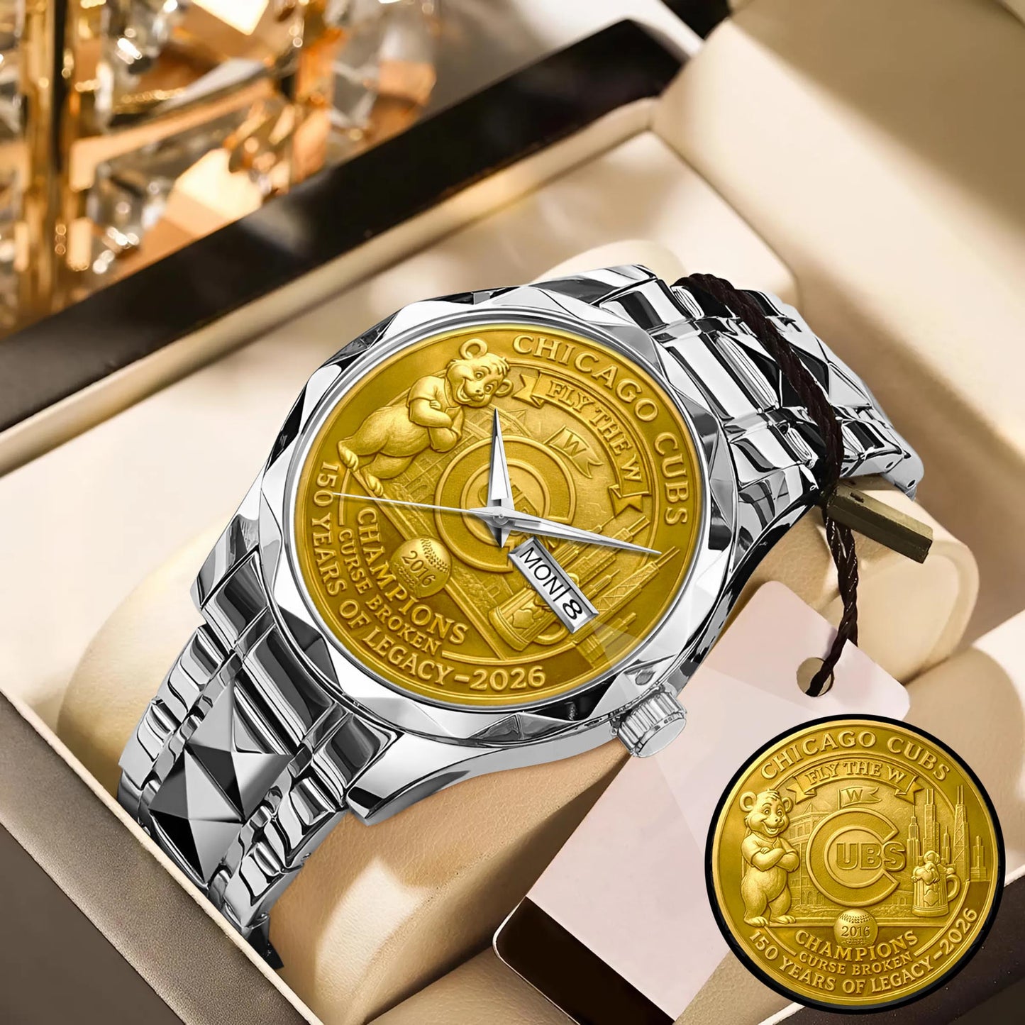Chicago Cubs 150th Anniversary Stainless Steel Watch