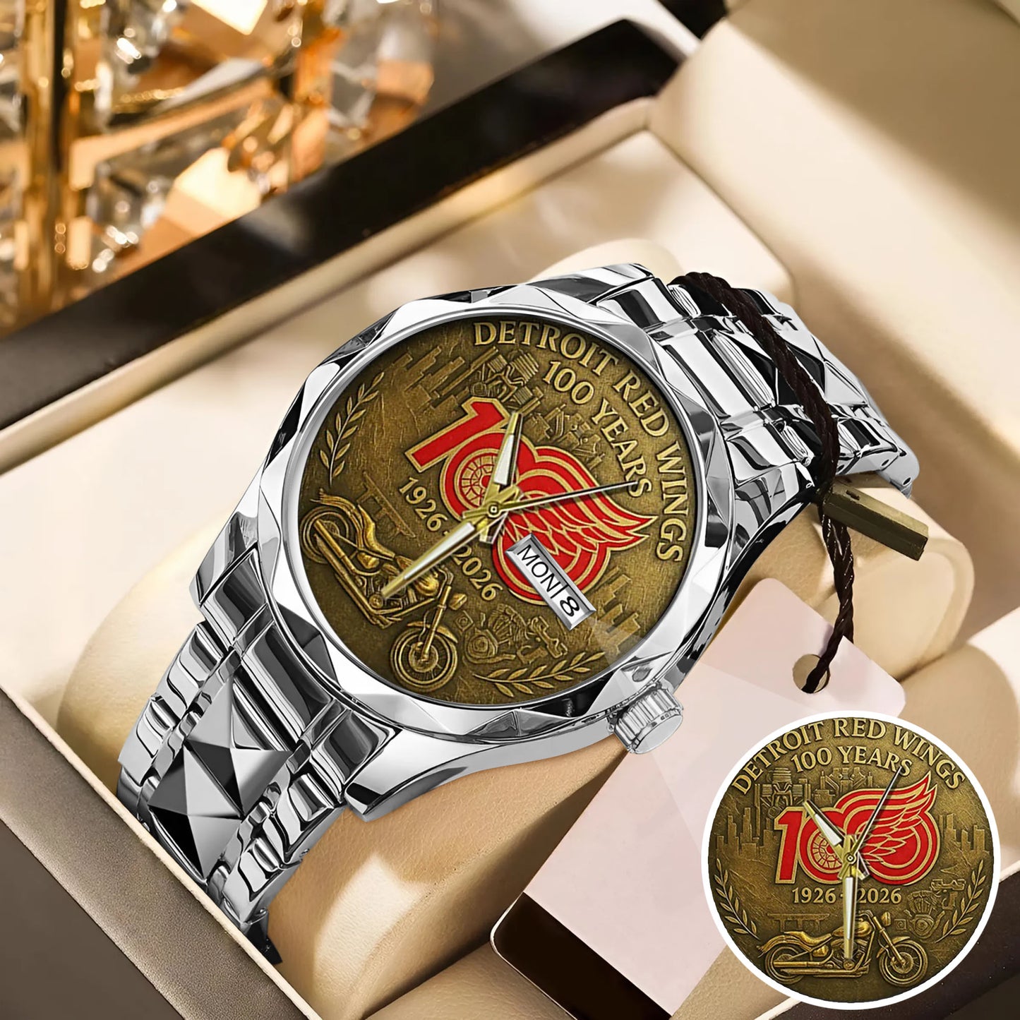 Detroit Red Wings 100th Anniversary 2026 Stainless Steel Watch