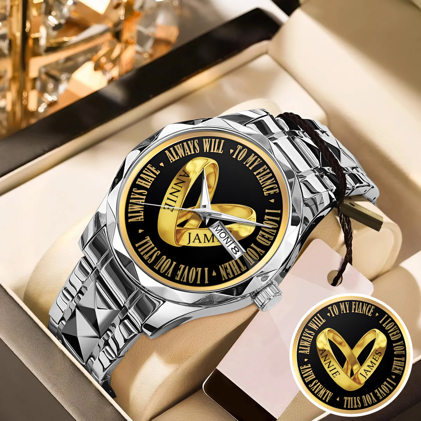 Custom Name Couple Watch – Personalized His & Hers Watch Set – Romantic Gift for Valentine’s Day, Anniversary & Birthday