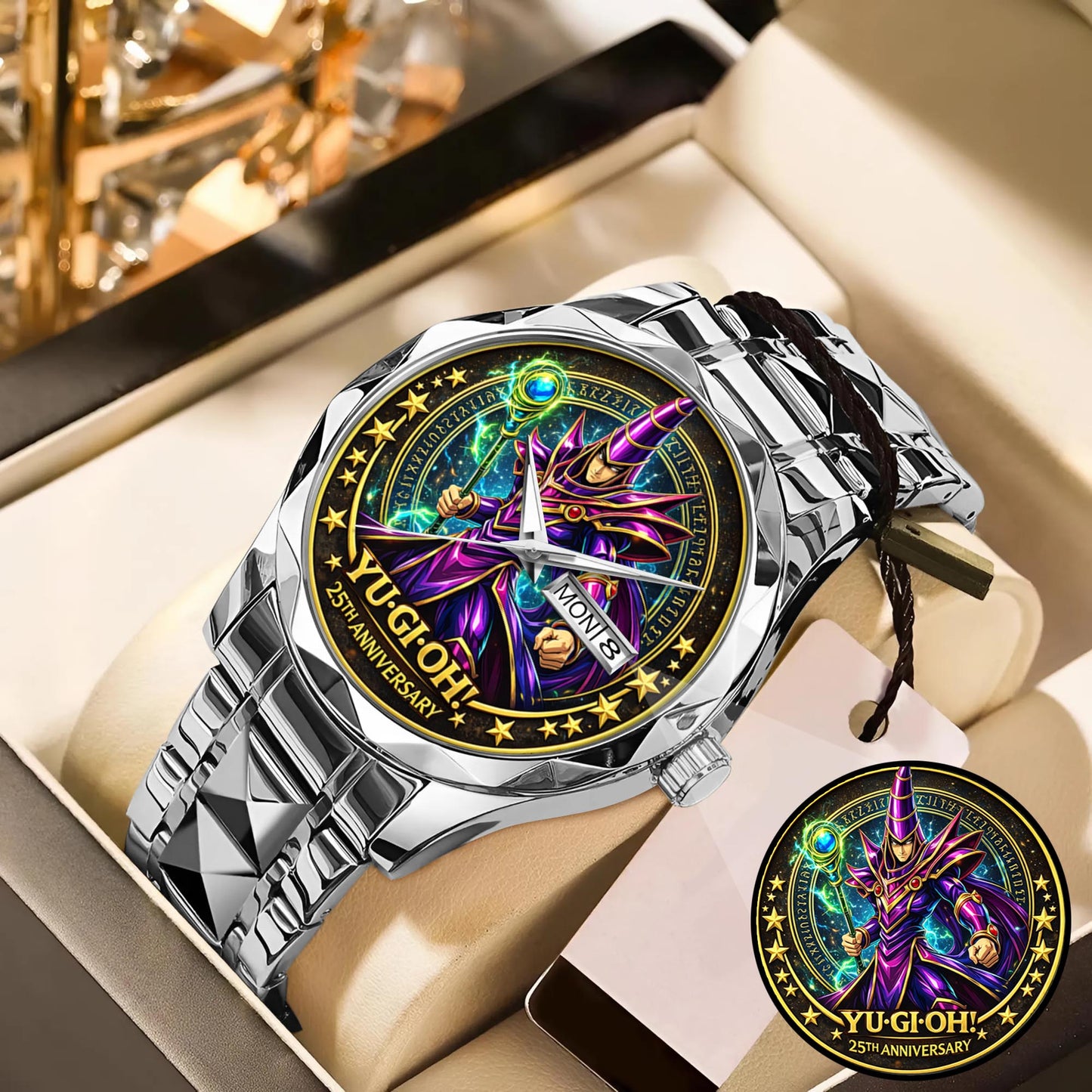 Anime Yugioh 25th Anniversary Coin The Dark Magician Custom Watch