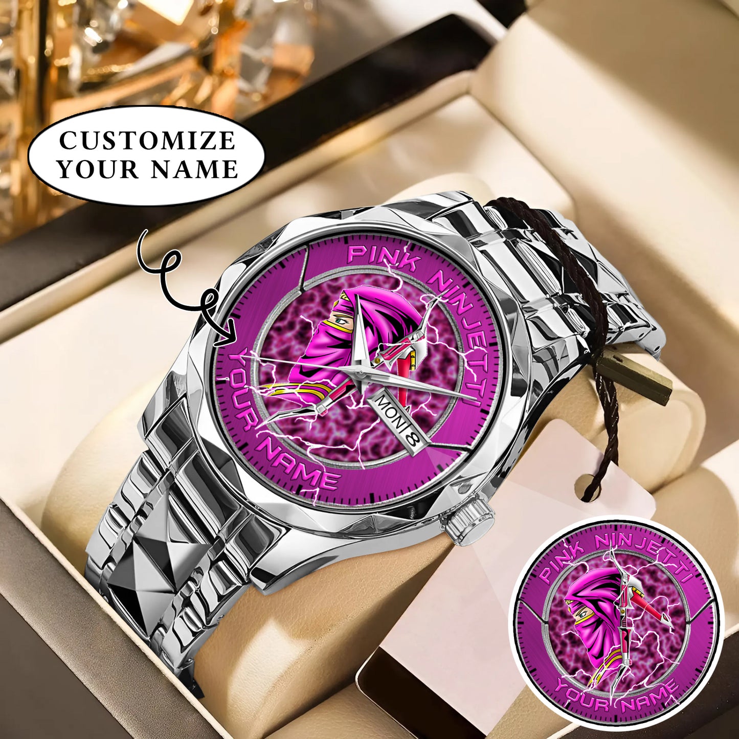 Power Rangers Pink Ninjetti Personalized Watch