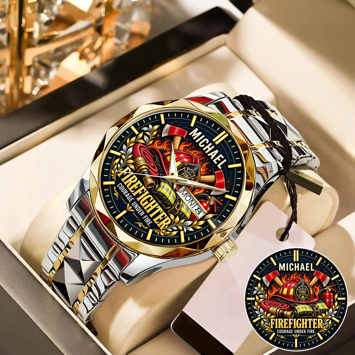 Personalized Firefighter Watch – Custom Name Firefighter Appreciation Gift