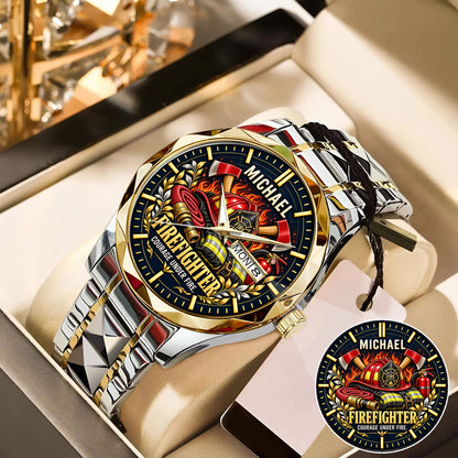 Personalized Firefighter Watch – Custom Name Firefighter Appreciation Gift