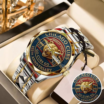 Chicago Cubs 155th Anniversary Stainless Steel Watch
