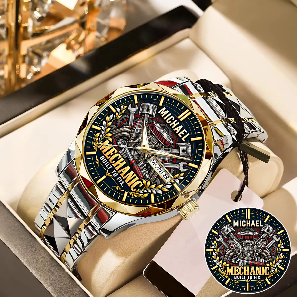 Personalized Mechanic Watch – Custom Name Mechanic Appreciation Gift