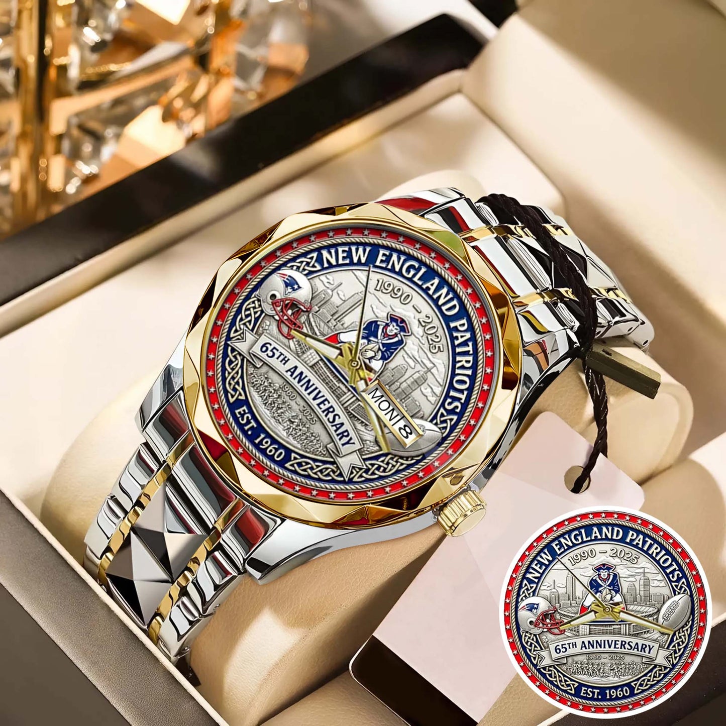 New England Patriots Champions Stainless Steel Watch