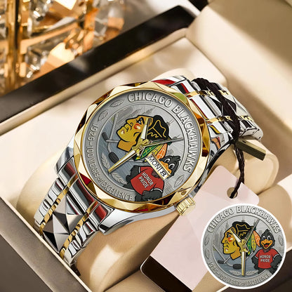 Chicago Blackhawks 100th Anniversary 2026 Stainless Steel Watch