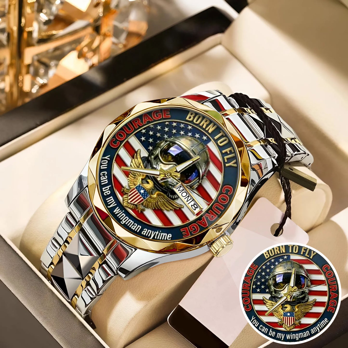 Top Gun Born To Fly Stainless Steel Watch