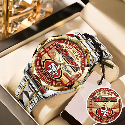 San Francisco 49ers 80th Anniversary Stainless Steel Watch