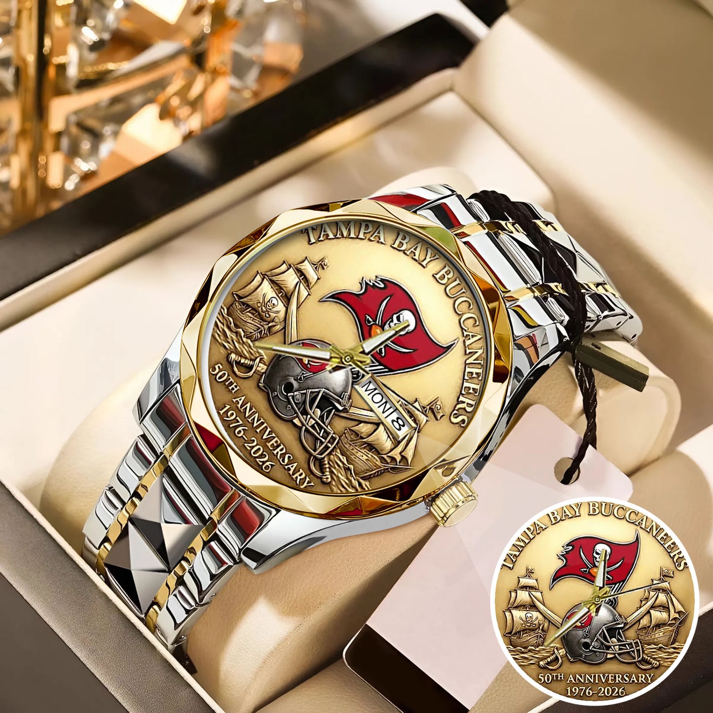 Tampa Bay Buccaneers 50th Anniversary Stainless Steel Watch